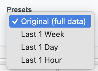Preset date range dropdown example
